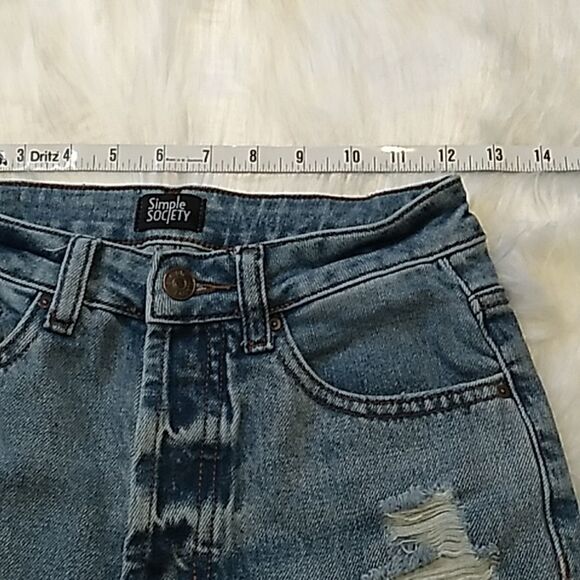 high waist button fly distressed jeans - Picture 7 of 15